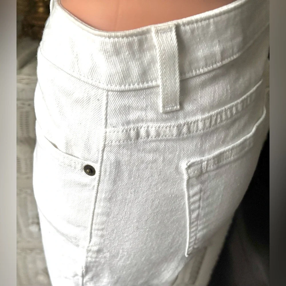 Michael Kors Cropped Jeans Skinny Legs Cotton Mid Rise in white color Size 8